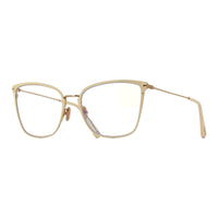Tom Ford Eyeglasses Butterfly Full Rim, Ivory Frame and Clear Blue Light Block Lens FT5839-B025
