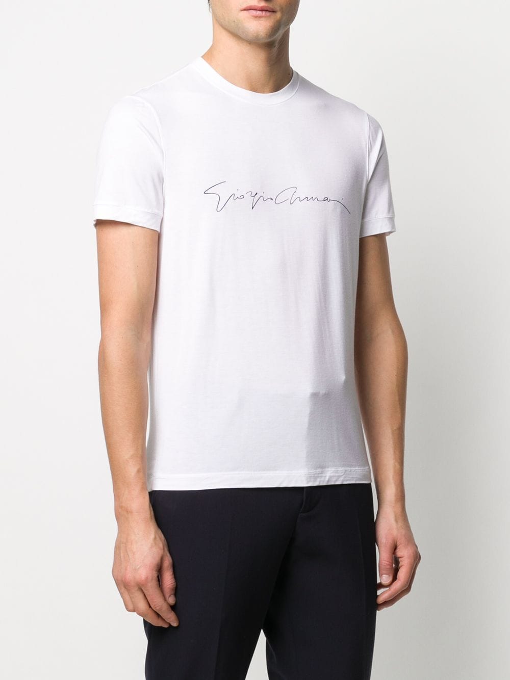 GIORGIO ARMANI Giorgio Armani Men Asv Stretch-Viscose T-Shirt With Signature Logo