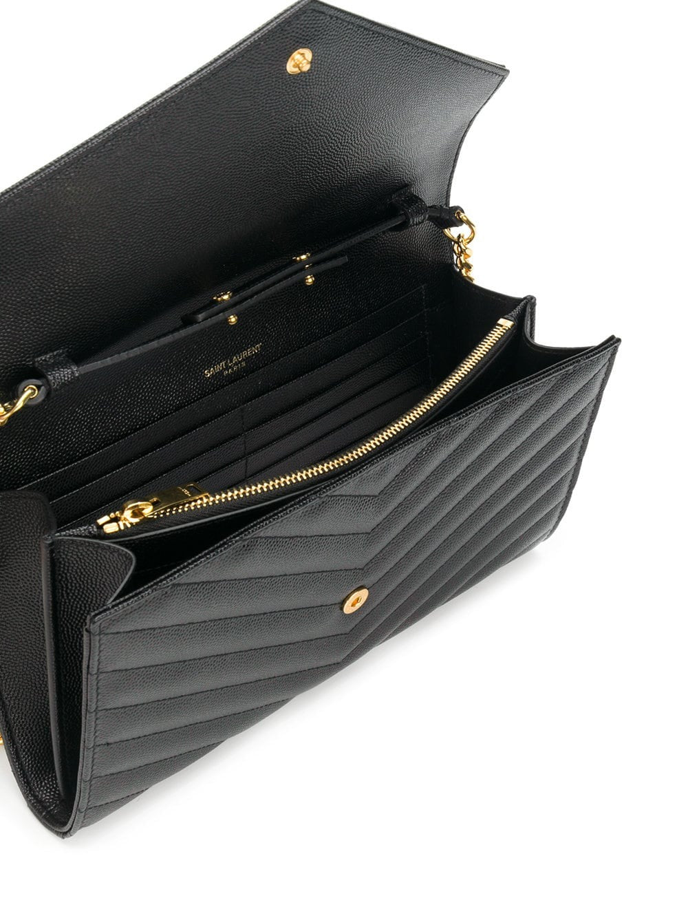 SAINT LAURENT Saint Laurent Women Classic Cassandre Chain Wallet In Grain De Poudre Leather
