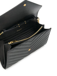 SAINT LAURENT Saint Laurent Women Classic Cassandre Chain Wallet In Grain De Poudre Leather