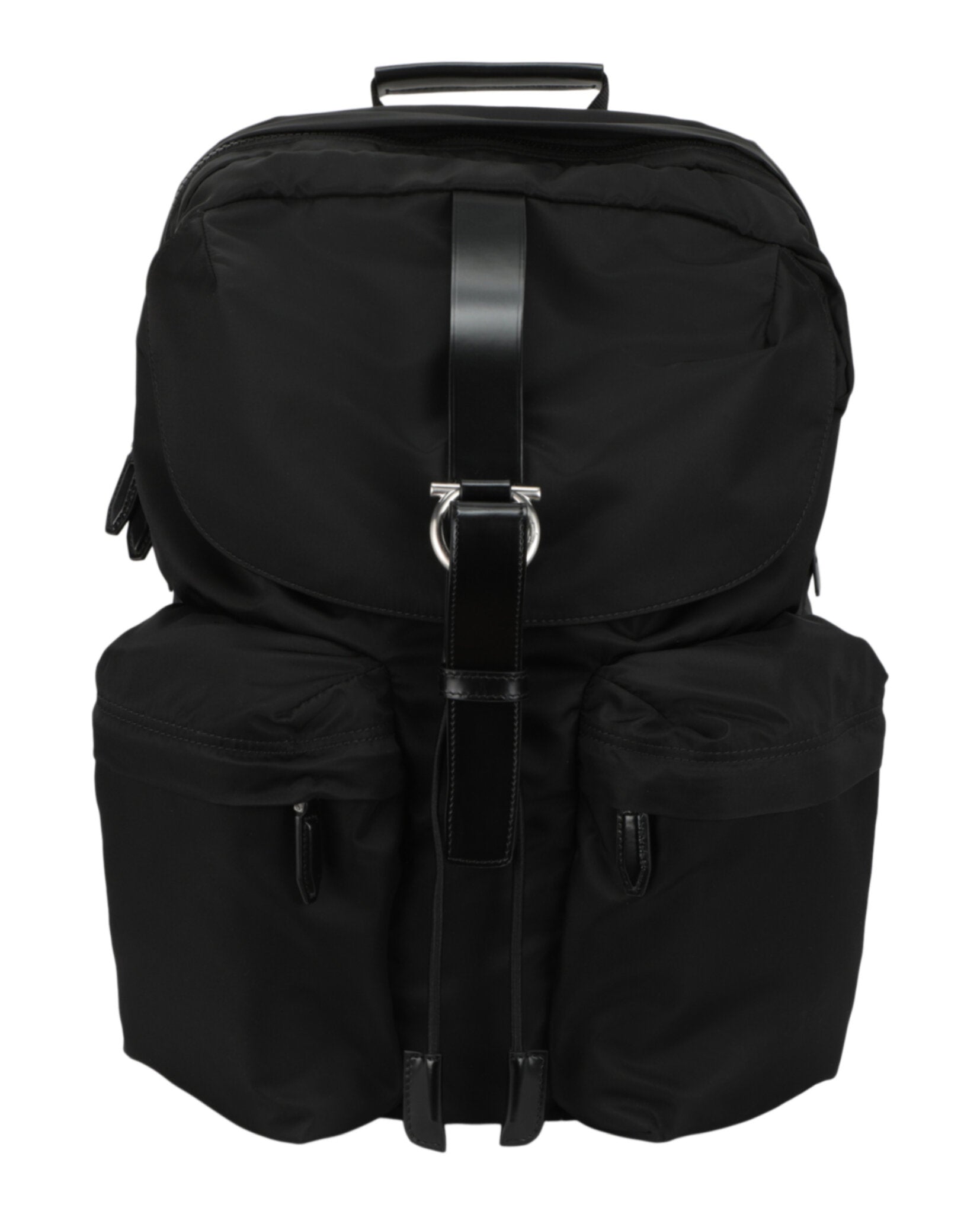 Ferragamo Mens Nylon Gancini Technical Backpack