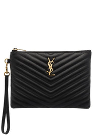 Saint Laurent Women Leather Matelassé Cassandre Pouch