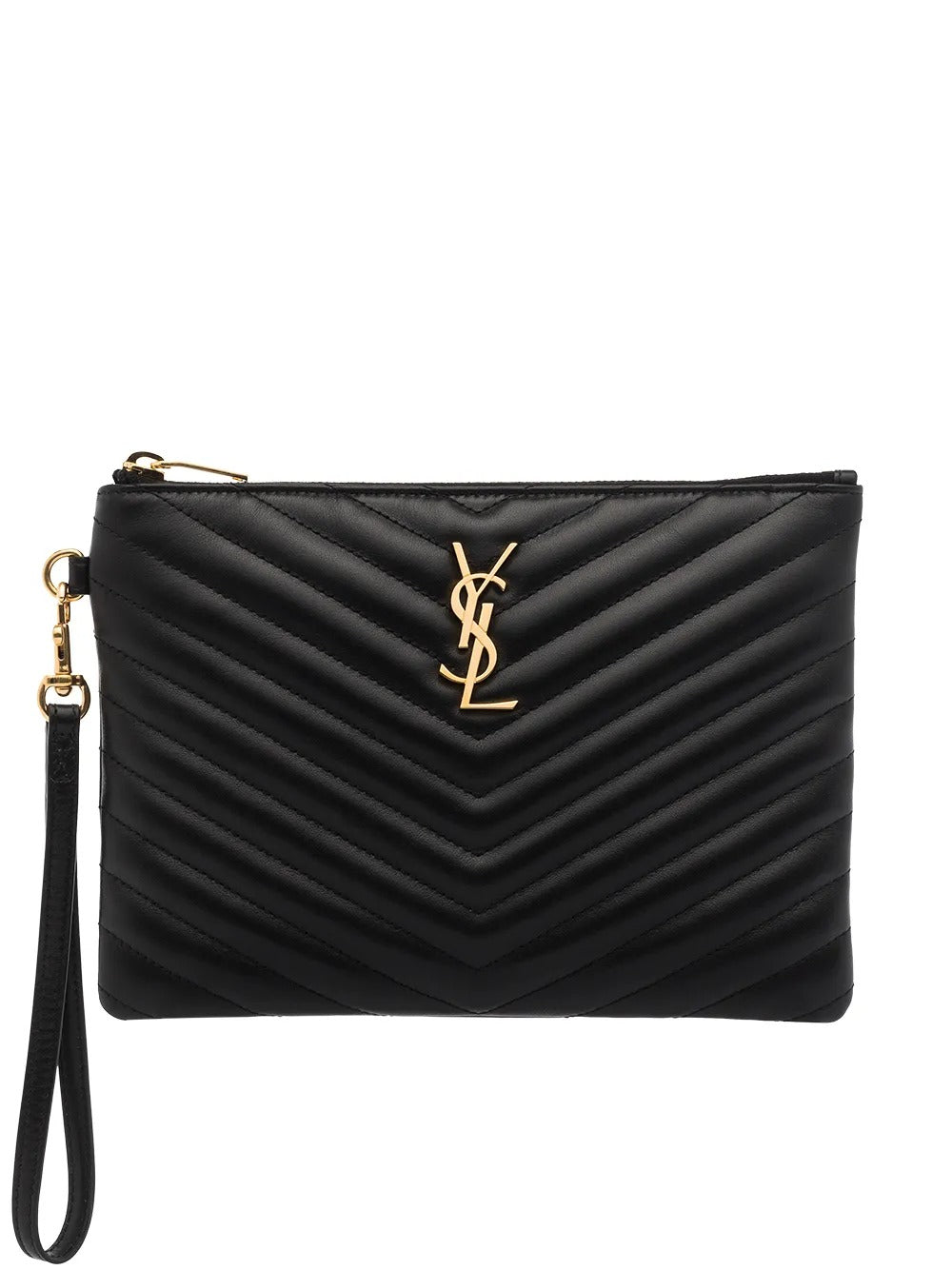 SAINT LAURENT PARIS Leather Matelassé Cassandre Pouch Women