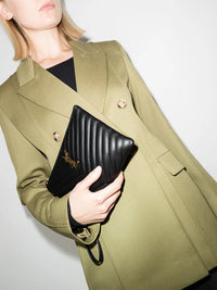 Saint Laurent Women Leather Matelassé Cassandre Pouch