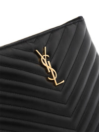 SAINT LAURENT PARIS Leather Matelassé Cassandre Pouch Women