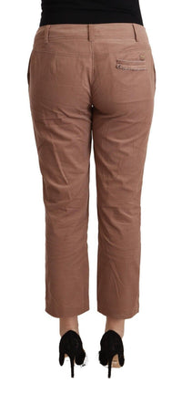 Costume National Brown Cotton Tapered Cropped Women's Pants