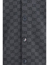 GUCCI Gucci Men Silk And Wool Gg Print Cardigan