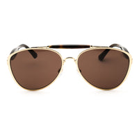 Burberry Sunglasses Aviator Full Rim, Light Gold Frame and Brown Lens BE3160110973