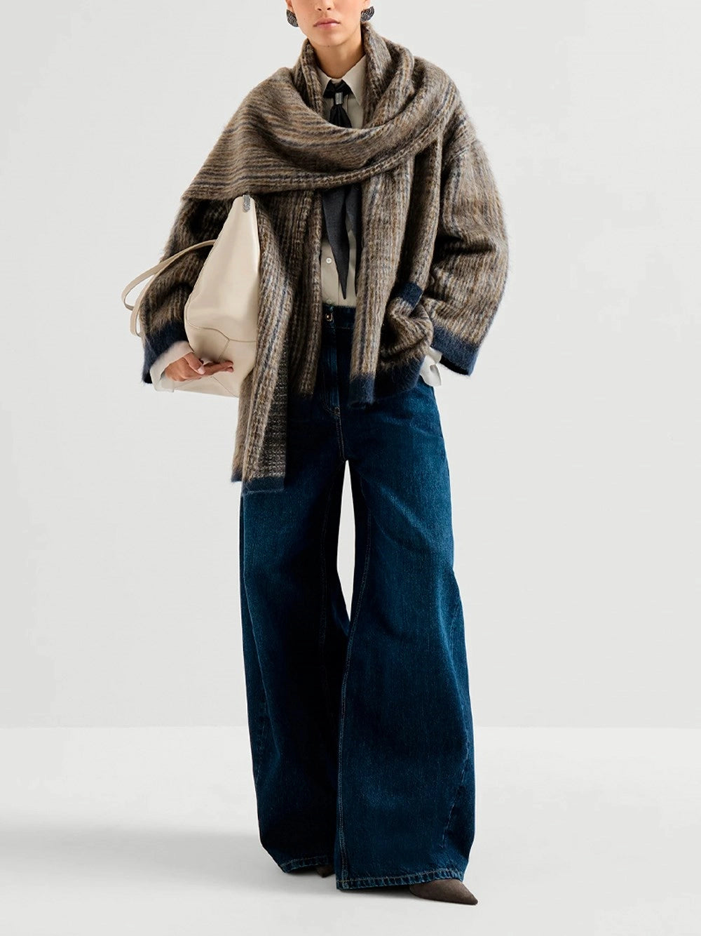 Brunello cucinelli Brunello Cucinelli Women Prince Of Wales Double Knit Outerwear