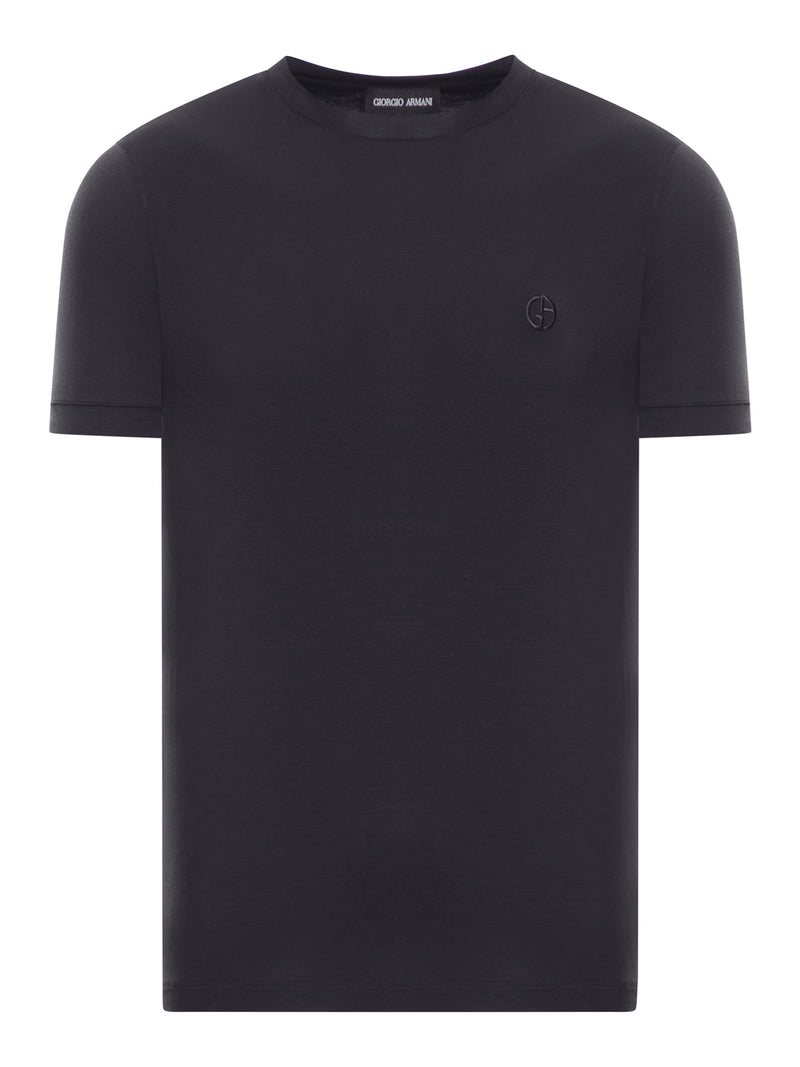 Giorgio Armani Giorgio Armani Men Crewneck Short Sleeved Sweater In Stretch Viscose Jersey