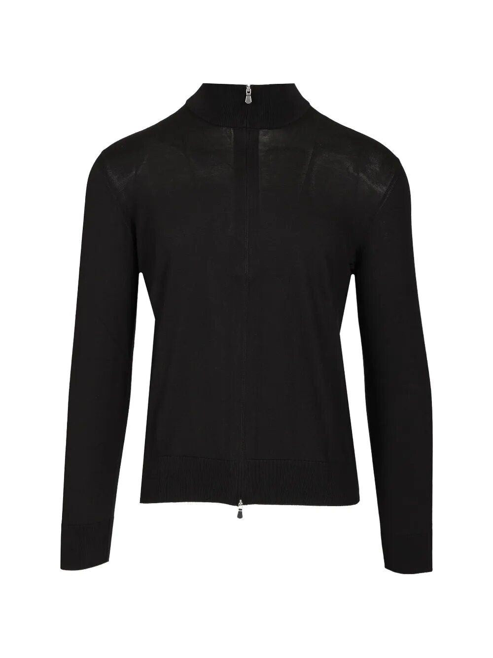 Tagliatore Tagliatore Men Cotton And Silk High Neck Zip Sweater