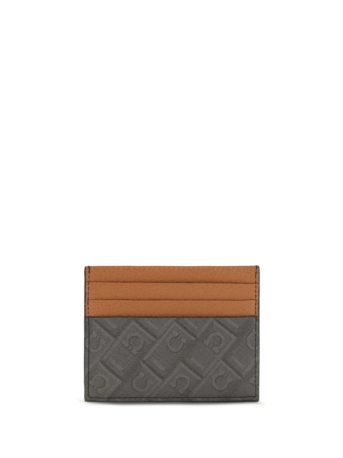 FERRAGAMO Ferragamo Men Monogram Leather Cardholder