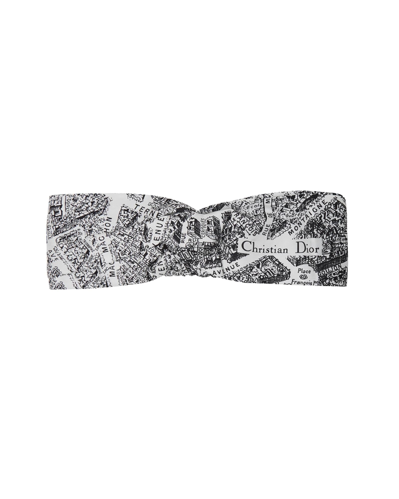 Dior Map Print Headband Women Blackwhite Hair Accessories