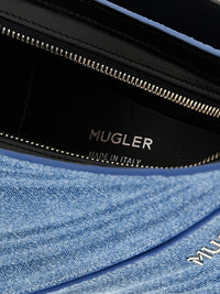 MUGLER Mugler Women 'Medium Denim Spiral Curve 01' Shoulder Bag