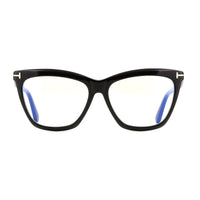 Tom Ford Tom Ford Eyeglasses Cat Eye Full Rim, Dark Havana Frame and Clear/Blue Light Block Lenses Lens FT6064-B052