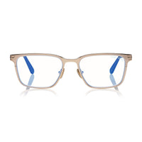 Tom Ford Eyeglasses Square Full Rim, Shiny Rose Gold Frame and Clear Blue Light Block Lens FT5733-B028