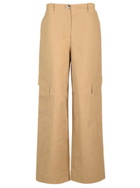 Ganni Women Cotton Canvas Cargo Trousers
