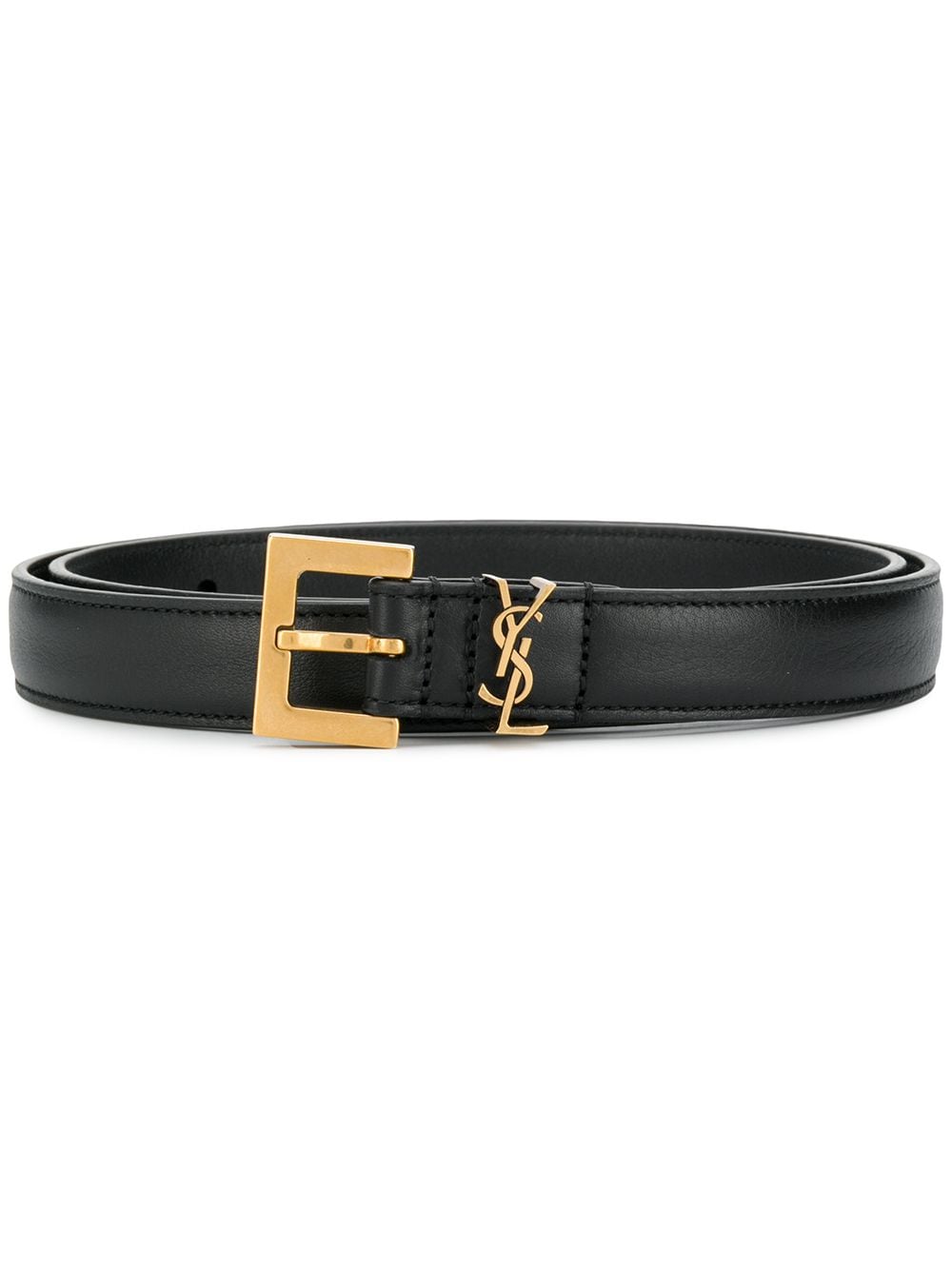 SAINT LAURENT Saint Laurent Women Cassandre Thin Belt With Square Buckle In Box Leather