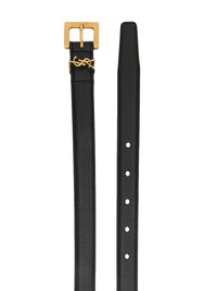 SAINT LAURENT Saint Laurent Women Cassandre Thin Belt With Square Buckle In Box Leather