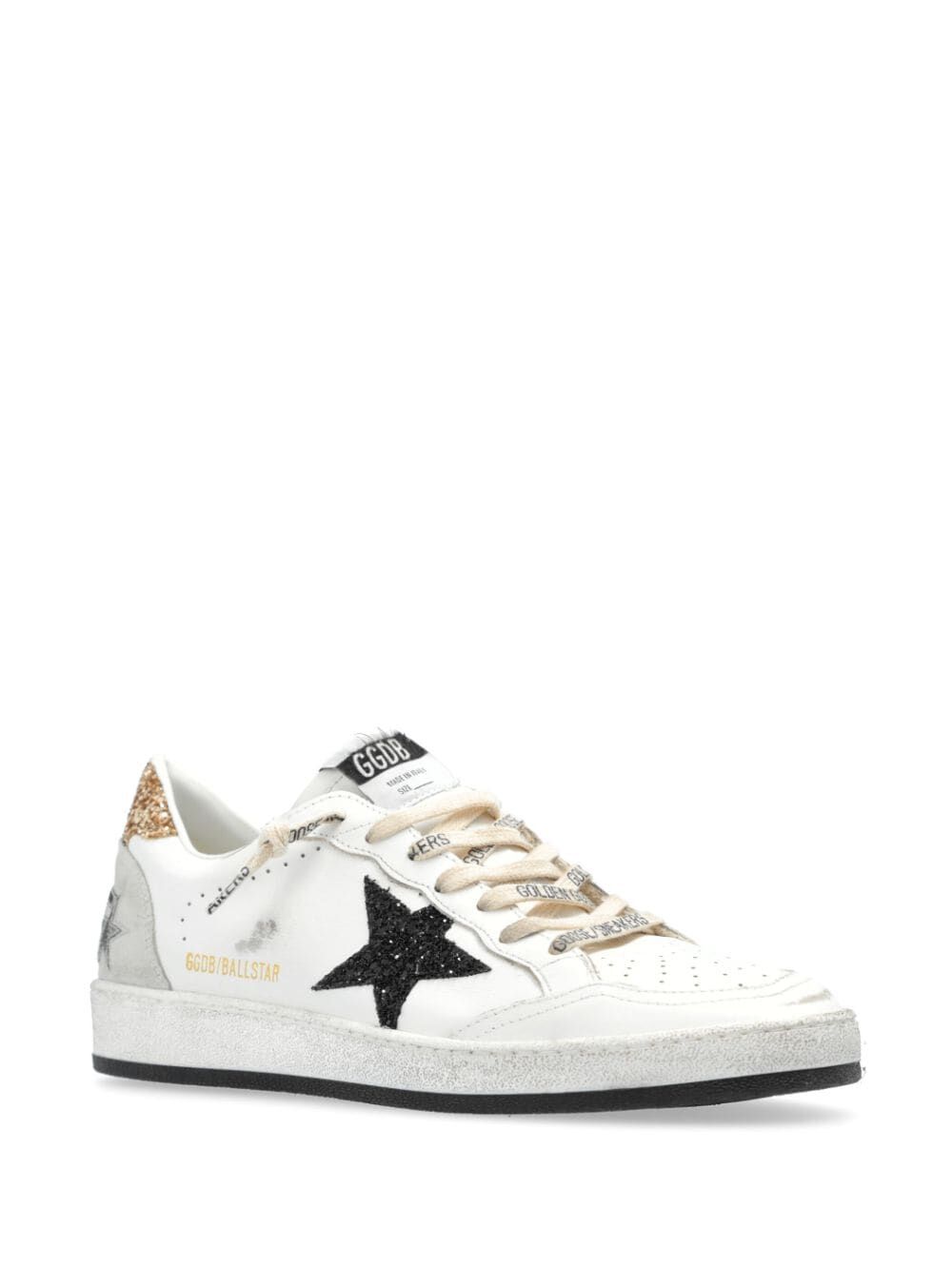 GOLDEN GOOSE Ball Star Nappa Leather Sneakers With Glittered Star And Heel Tab Women