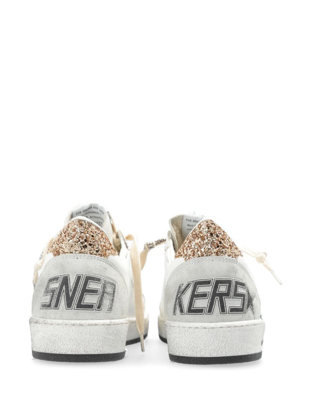 GOLDEN GOOSE Ball Star Nappa Leather Sneakers With Glittered Star And Heel Tab Women