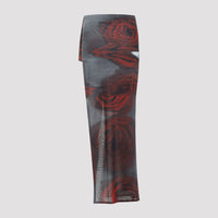 Jean Paul Gaultier Blurry Roses Asymmetric Midi Skirt Women