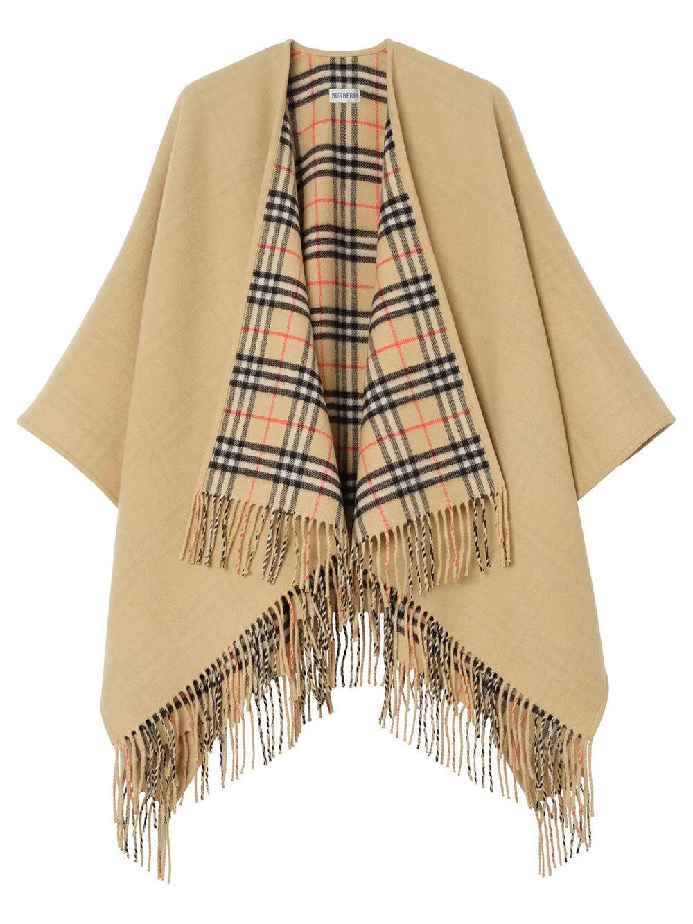 BURBERRY LONDON ENGLAND Mantellina Reversibile In Lana Check Women