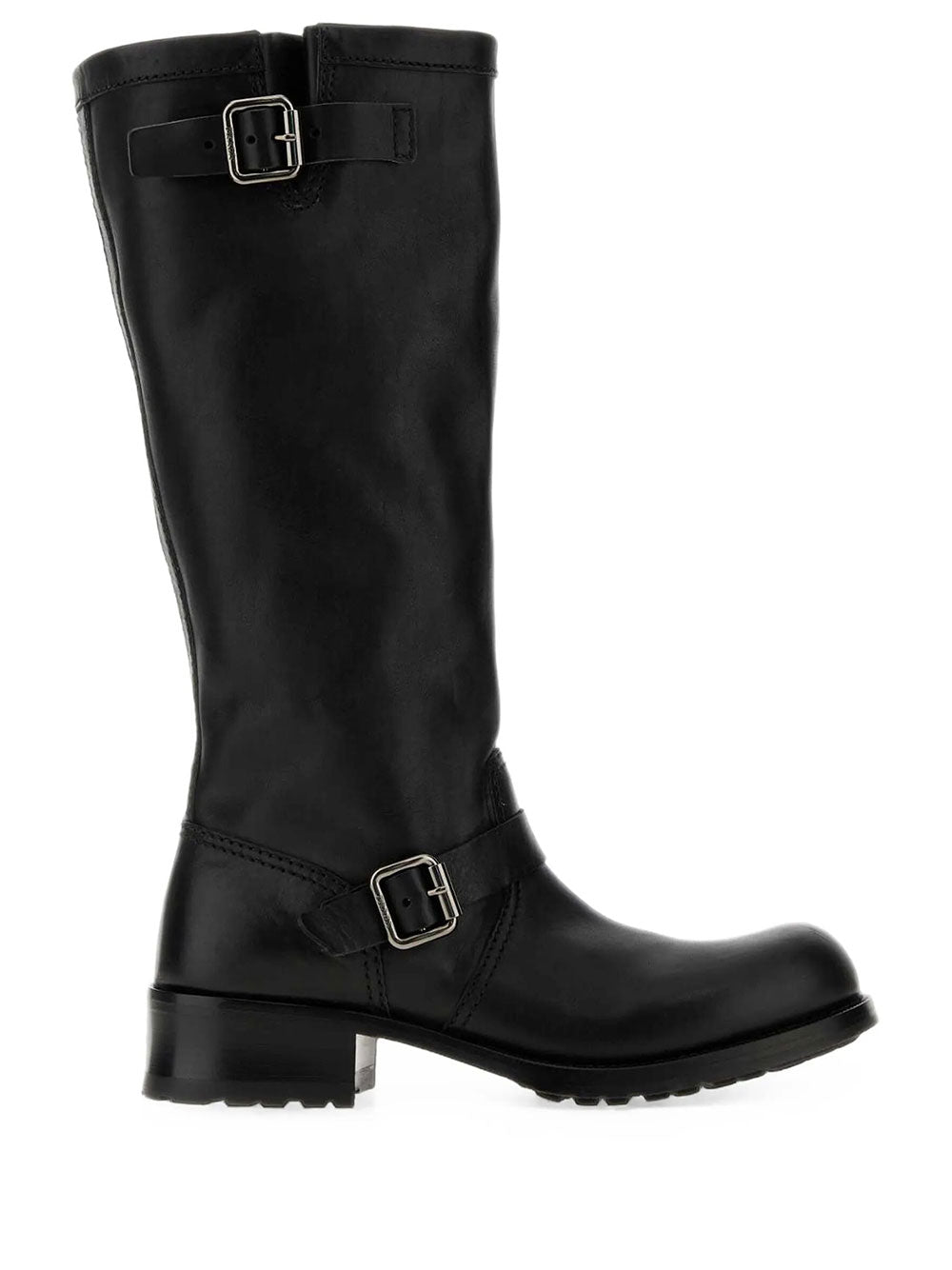 PRADA Stivali In Pelle Con Doppia Fibbia Women