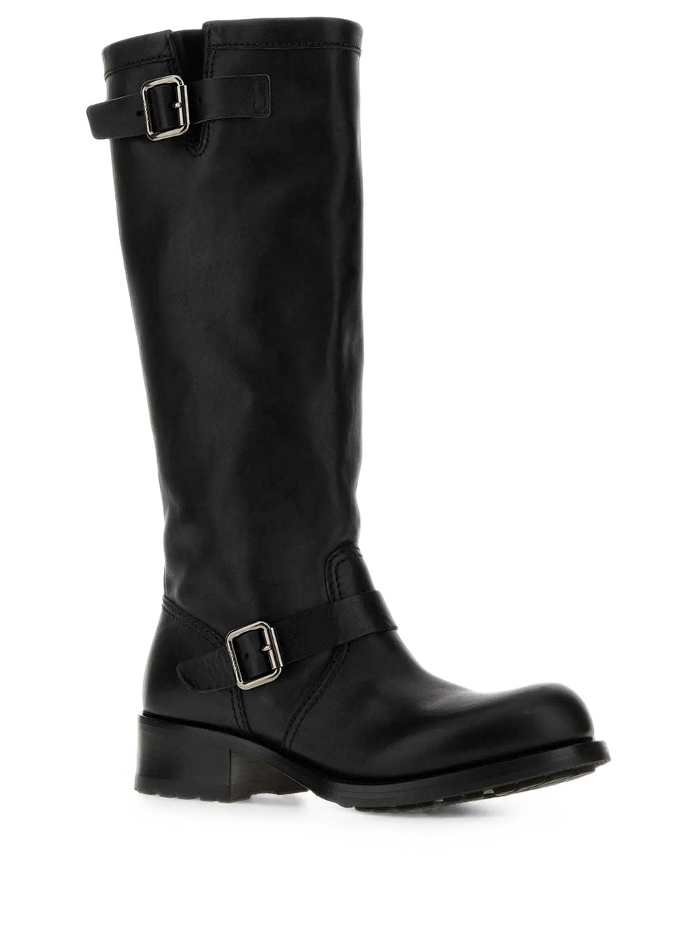 PRADA Stivali In Pelle Con Doppia Fibbia Women
