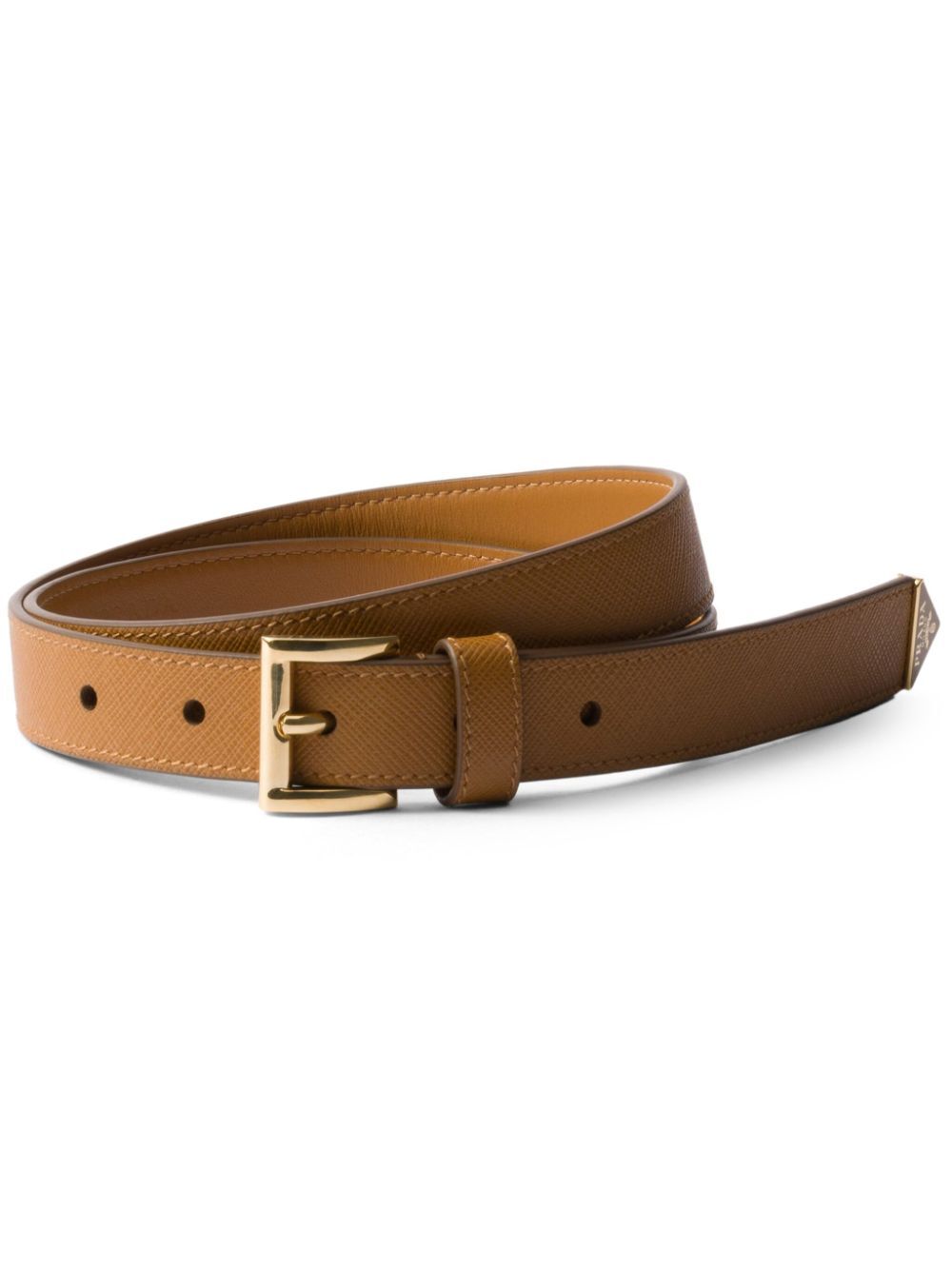 PRADA Prada Women Saffiano Leather Belt With Enameled Triangle Logo