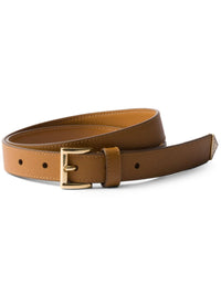 PRADA Prada Women Saffiano Leather Belt With Enameled Triangle Logo