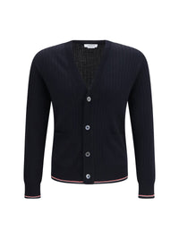 Thom Browne Men Ribbed Merino Wool Cardigan