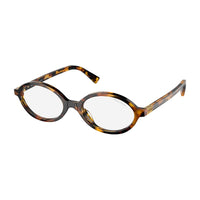 Miu Miu Sunglasses Oval Full Rim, Honey Havana Frame and Dark Pink Mirror Silver Internal Lens MU04ZSFVAU50D