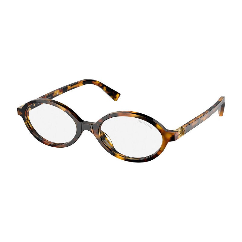 Miu Miu Sunglasses Oval Full Rim, Honey Havana Frame and Dark Pink Mirror Silver Internal Lens MU04ZSFVAU50D
