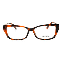 Versace Eyeglasses Cat Eye Full Rim, Dark Havana Frame and Clear Demo Lenses Lens VE3284BA944