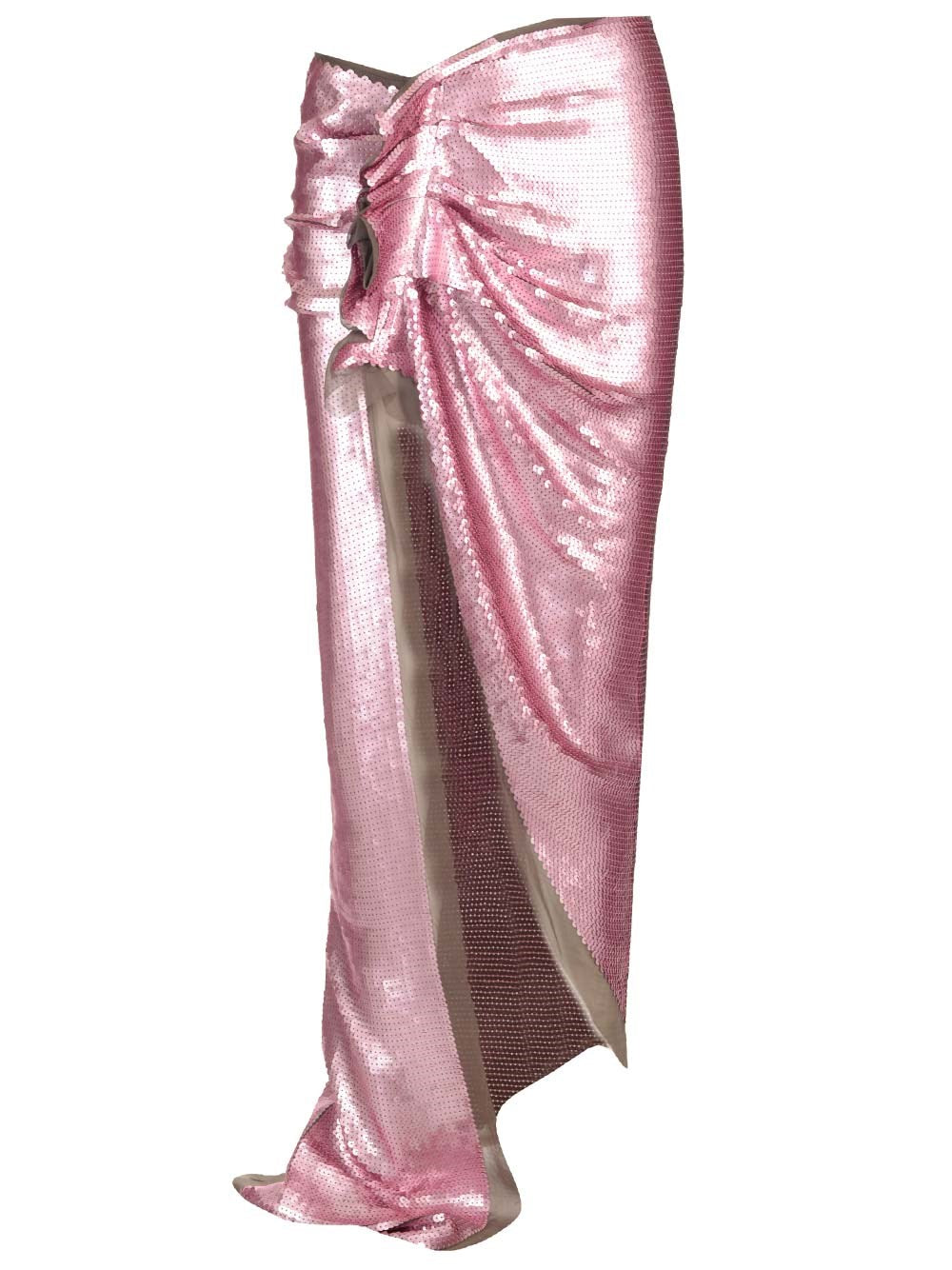 Rick Owens Women Long Skirt In Silk Chiffon With Sequins