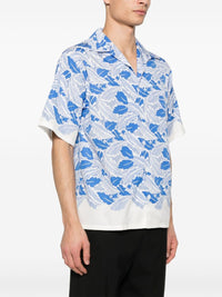 Prada Men Short-Sleeved Printed Cotton Shirt