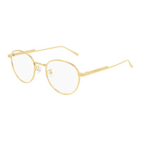 Bottega Veneta Eyeglasses Round Full Rim, Gold Frame and Clear Demo Lenses Lens BV1016OA002