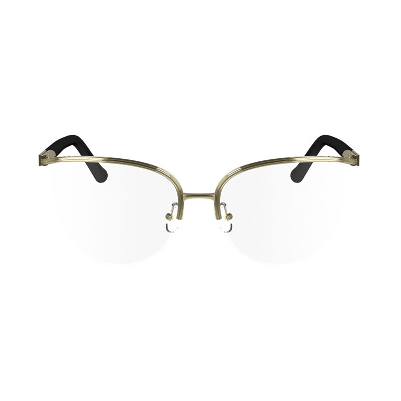 Salvatore Ferragamo Eyeglasses Cat Eye Semi Rim, Black Frame and Clear Demo Lenses Lens SF2227001
