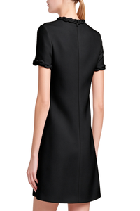 Valentino Braid Trim Short Sleeve Shift Dress Nero 5B3Vaag21Cf_0No