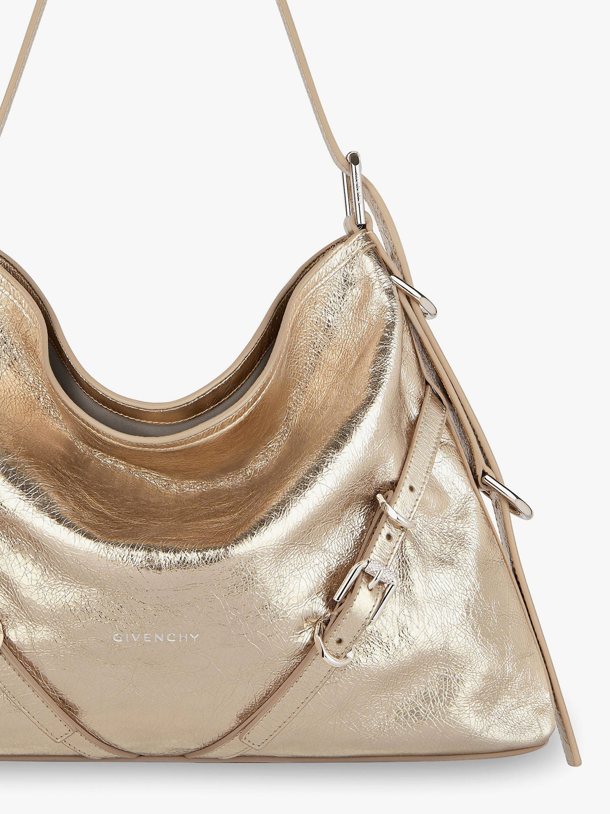 Givenchy Women Voyou Metallized Leather Shoulder Bag