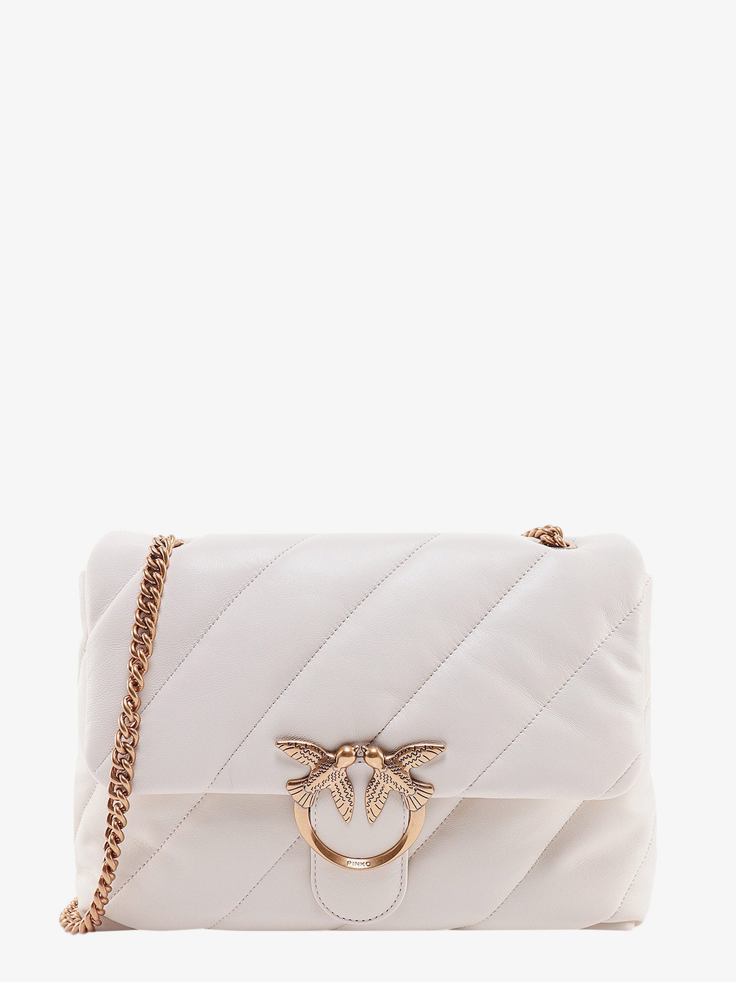 PINKO Pinko Women Matelasse Leather Shoulder Bag With Iconic Love Birds Buckle
