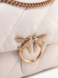 PINKO Pinko Women Matelasse Leather Shoulder Bag With Iconic Love Birds Buckle