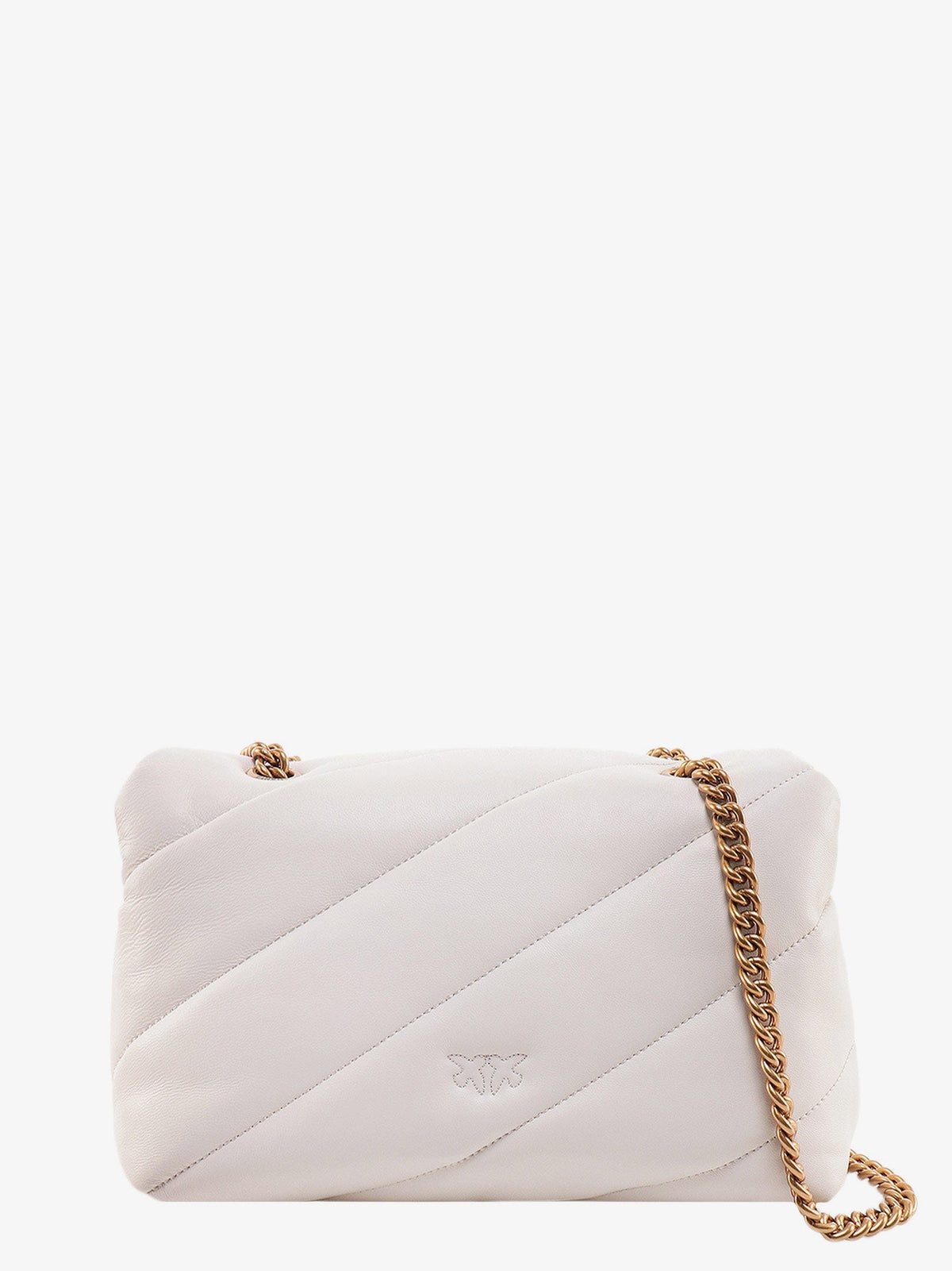 Pinko Women Matelasse Leather Shoulder Bag With Iconic Love Birds Buckle
