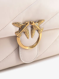 Pinko Women Matelasse Leather Shoulder Bag With Iconic Love Birds Buckle