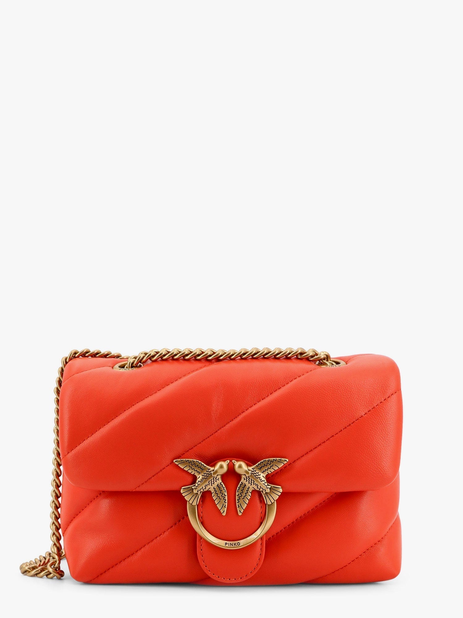 PINKO Pinko Women Matelasse Leather Shoulder Bag With Iconic Love Birds Buckle