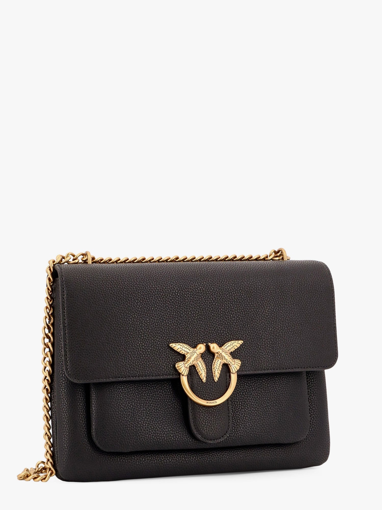 PINKO Pinko Women Leather Shoulder Bag With Metal Love Birds Buckle