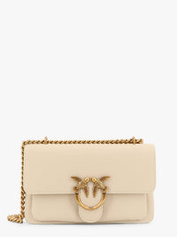 Pinko Women Leather Shoulder Bag With Metal Love Birds Buckle
