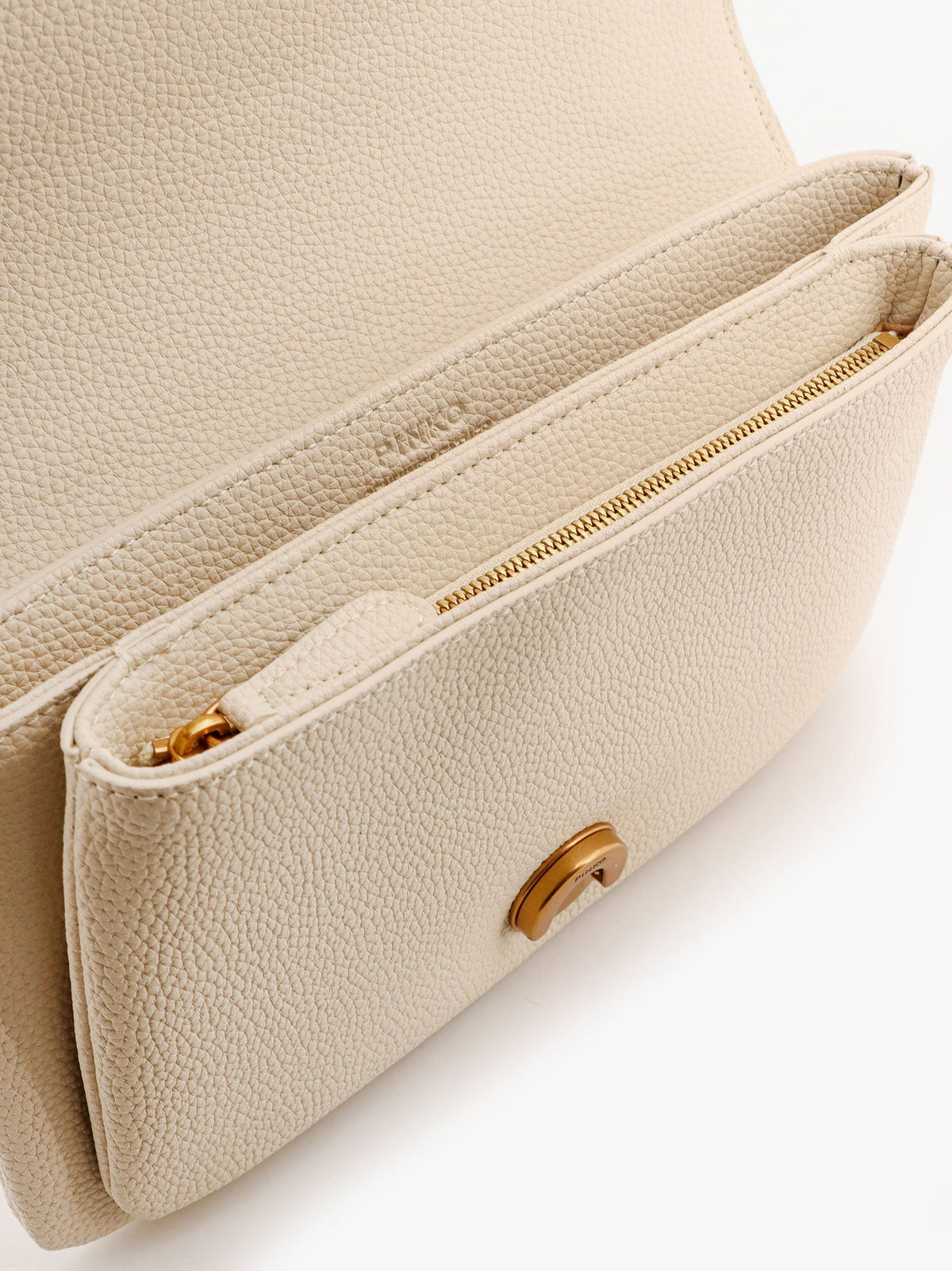 Pinko Women Leather Shoulder Bag With Metal Love Birds Buckle