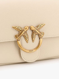 Pinko Women Leather Shoulder Bag With Metal Love Birds Buckle